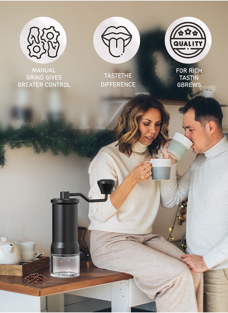Perfii Manual Coffee Grinder with CNC Precision Stainless Steel Grinding Core, Large Capacity Bin, Fresh Flavor Preservation, Effortless Use and Portability Features  - Image 3
