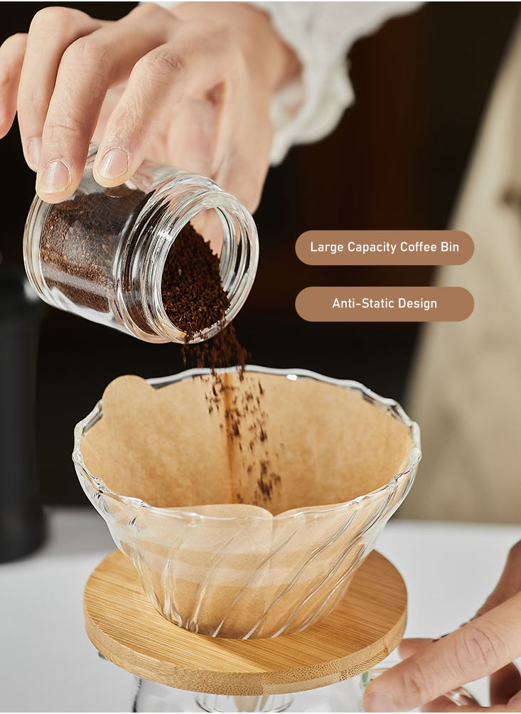 Perfii Manual Coffee Grinder with CNC Precision Stainless Steel Grinding Core, Large Capacity Bin, Fresh Flavor Preservation, Effortless Use and Portability Features  - Image 5