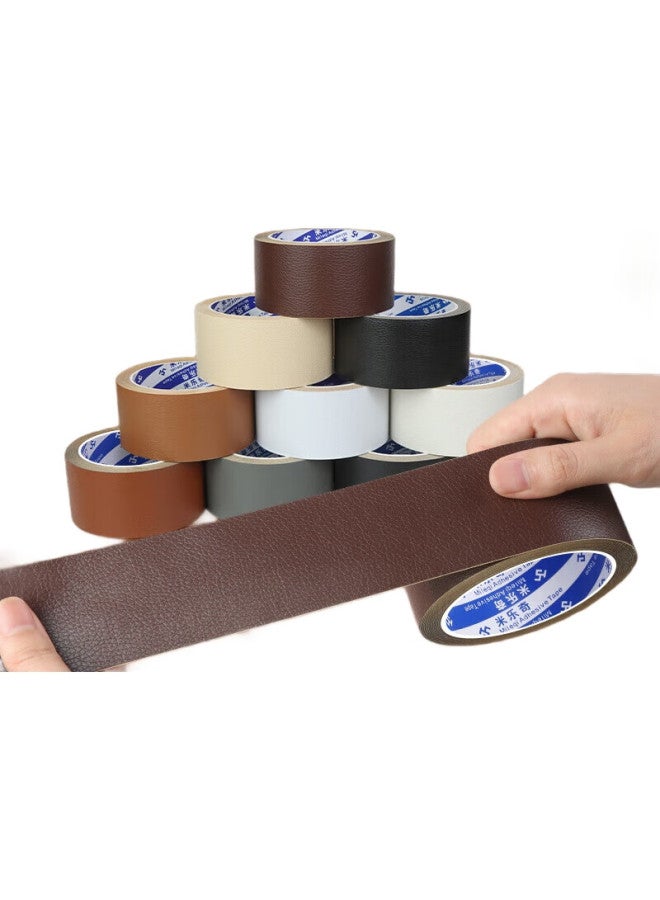 Miloch Mileqi Self-Adhesive Leather Repair Patch, Seat Renovation, Car Leather Seat, Electric Vehicle Seat Leather Repair, Self-Adhesive Roll, Dark Brown [5Cm Wide * 5M Long] 2 Rolls - Image 2