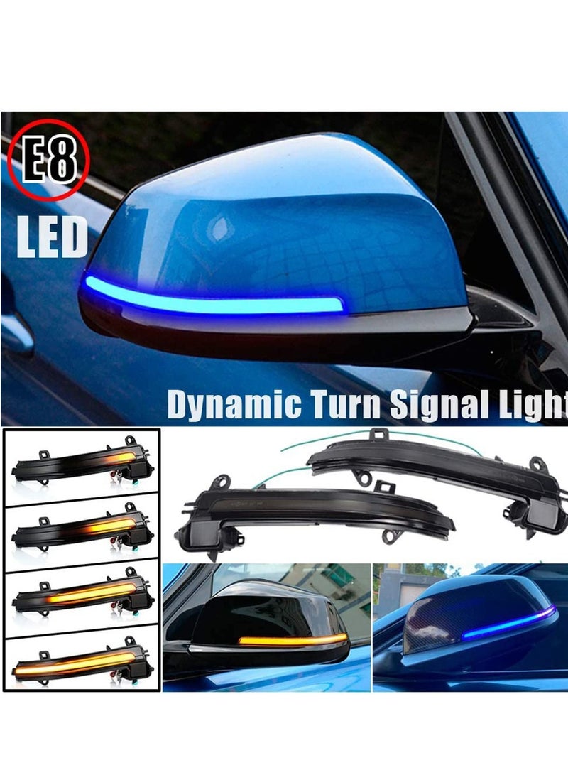 SYOSI Dynamic LED Side Mirror Blink Sequential Turn Signal Light Strip Assembly For BMW 1 2 3 4 Series F20 F30 F31 F21 F22 F23 F32 F33 F34 X1 E84 F36 F87 M2 (Blue+Yellow}  - Image 2