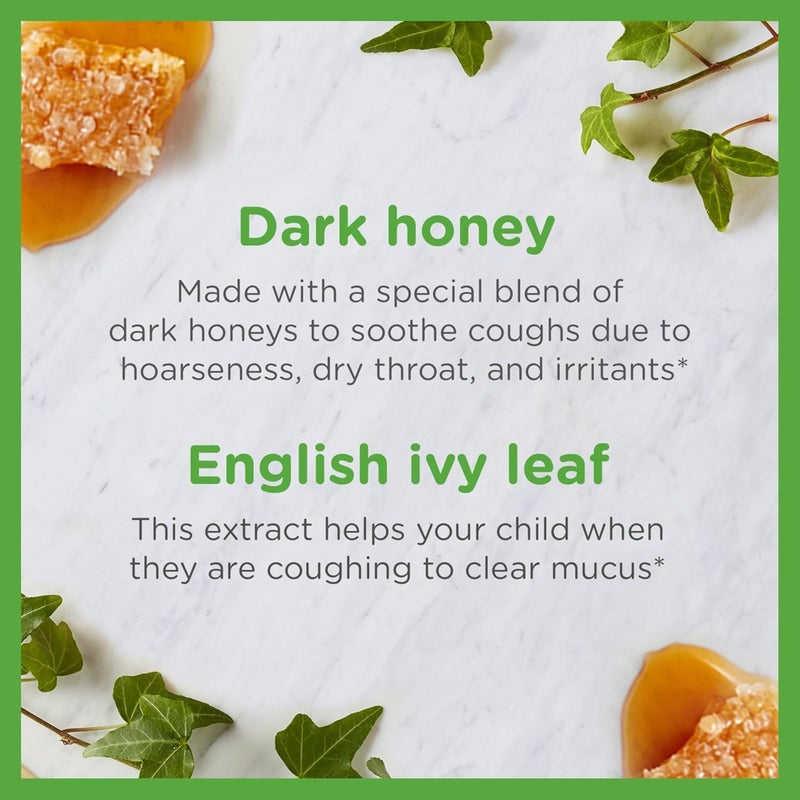 Zarbee's Childrens Honey Cough Syrup Mucus Daytime for Kids 2 Dark Honey Ivy Leaf Zinc Elderberry 1 Pediatrician Recommended Drug AlcoholFree Mixed Berry Flavor 4 fl oz - Image 2
