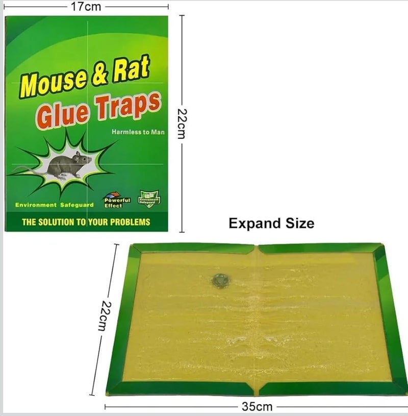 Sticky Mouse and Rat Trap, Green Glue Board for Rodents, 3 Pieces - Image 2