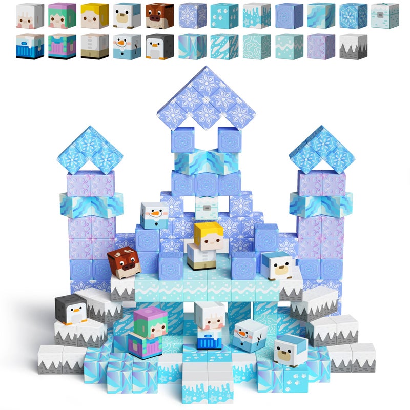 GobiDex Magnetic Blocks Magnet Building Toys Princess Castle Toys for Girls STEM Creative Sensory Birthday Gift for Kids Age 3 Years Old - Image 3