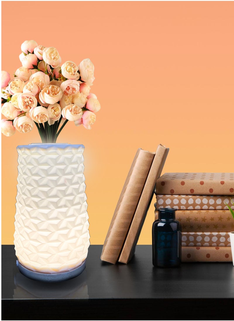 HOCC 2 in 1 Illuminated Table Lamp Flower Vase Crystal Flower Design  - Image 1