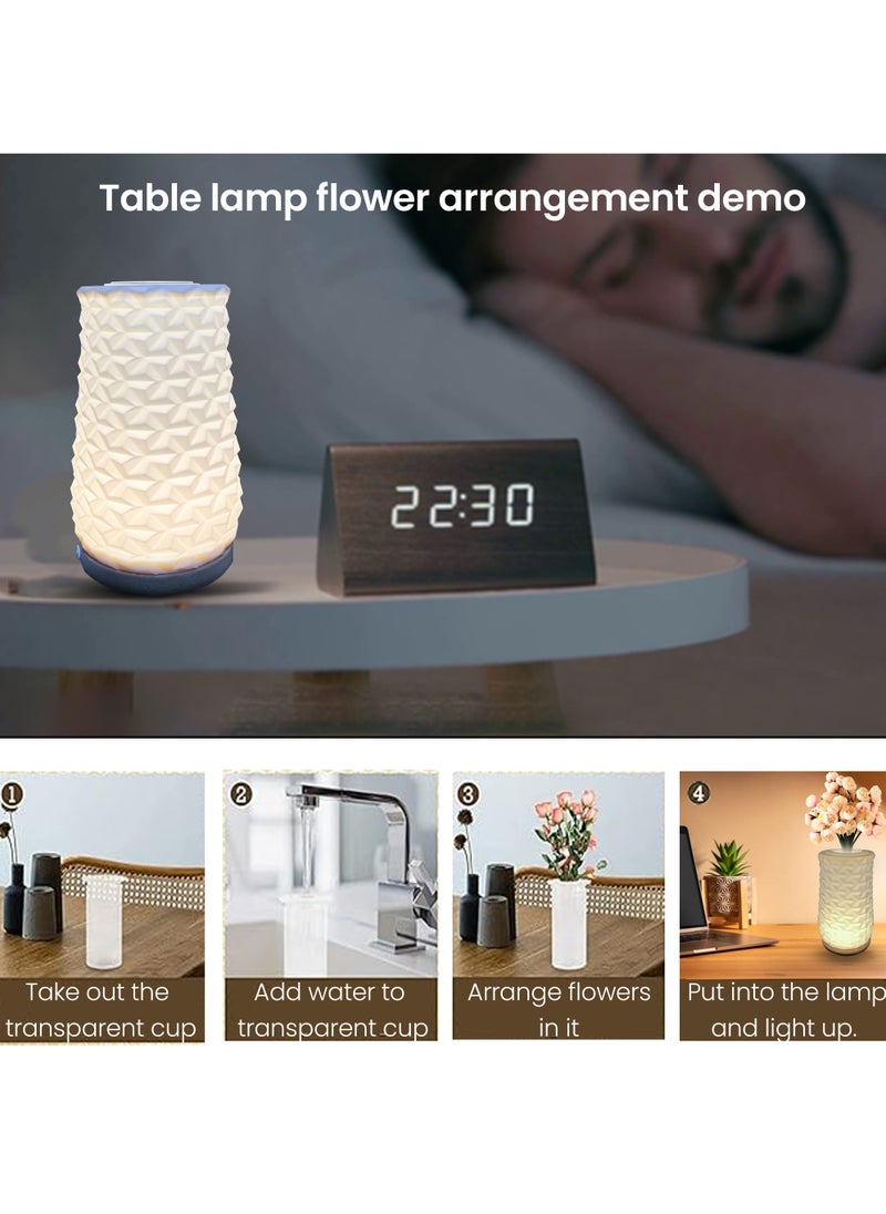 HOCC 2 in 1 Illuminated Table Lamp Flower Vase Crystal Flower Design  - Image 4