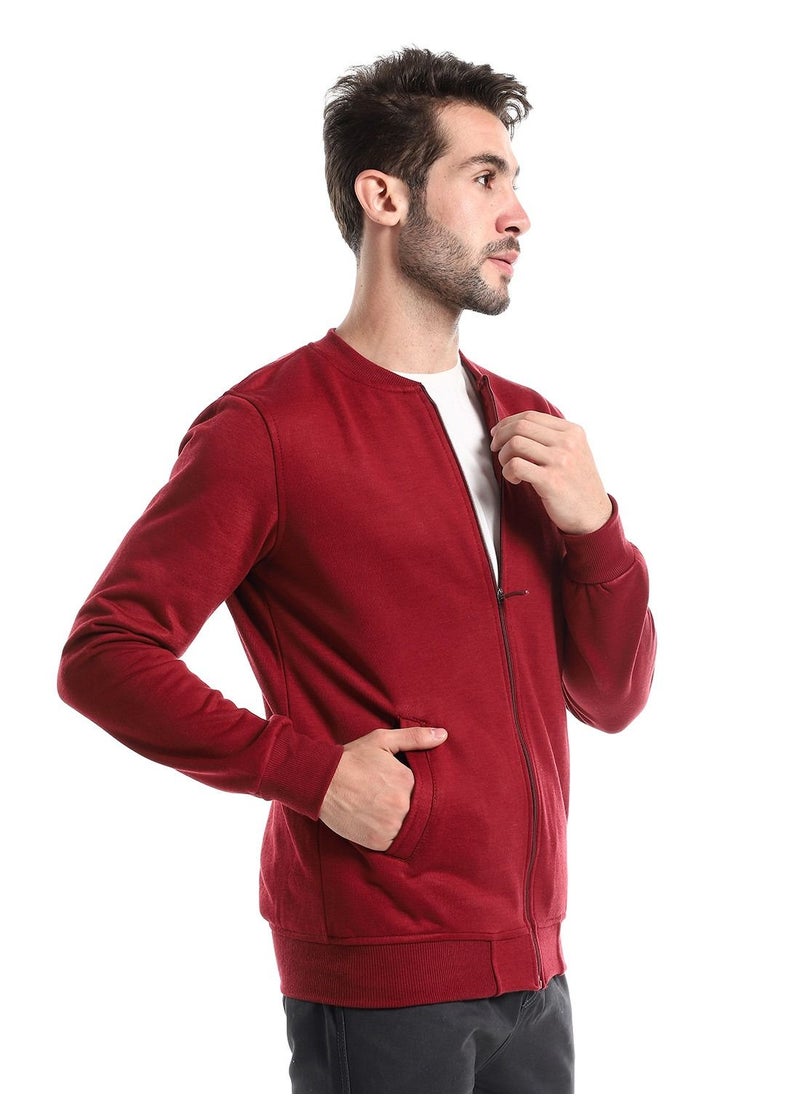 Caesar - Mens Sweat Shirt With Front Pockets And Through Zipper - Image 1