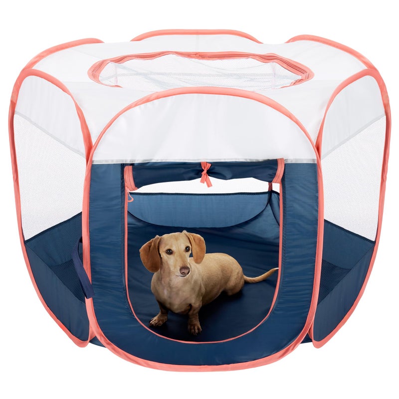 Furhaven Portable Dog Playpen Cat Tent Pet PlaygroundKennel Foldable Indoor Outdoor Zippered Puppy Crate Navy Medium - Image 2