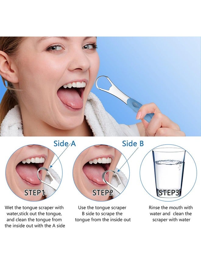 Generic 4 Pcs Stainless Steel Tongue Scraper, Metal Tongue Cleaner with Travel Cases, Oral Mouth Care Products  - Image 5