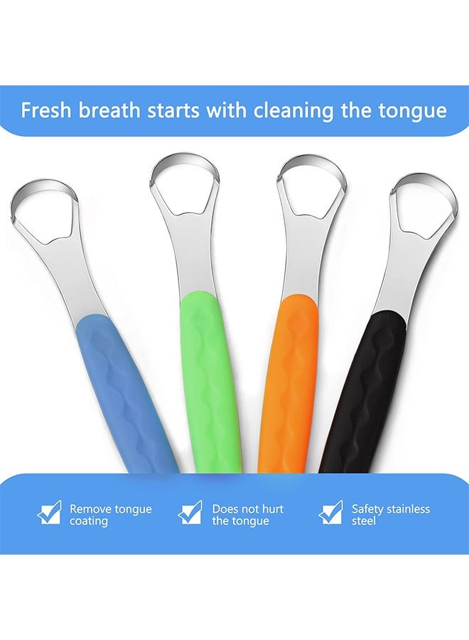 Generic 4 Pcs Stainless Steel Tongue Scraper, Metal Tongue Cleaner with Travel Cases, Oral Mouth Care Products  - Image 3