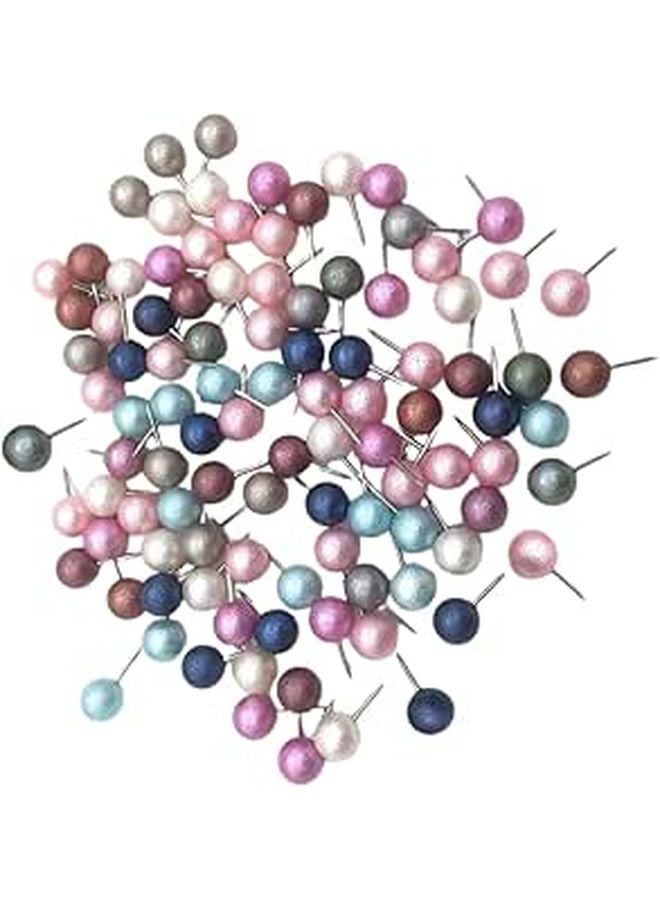 Pearlized Round Head Push Pins 10mm 100pcs Soft Cork Board Tacks for Office and Home Organization - Image 1