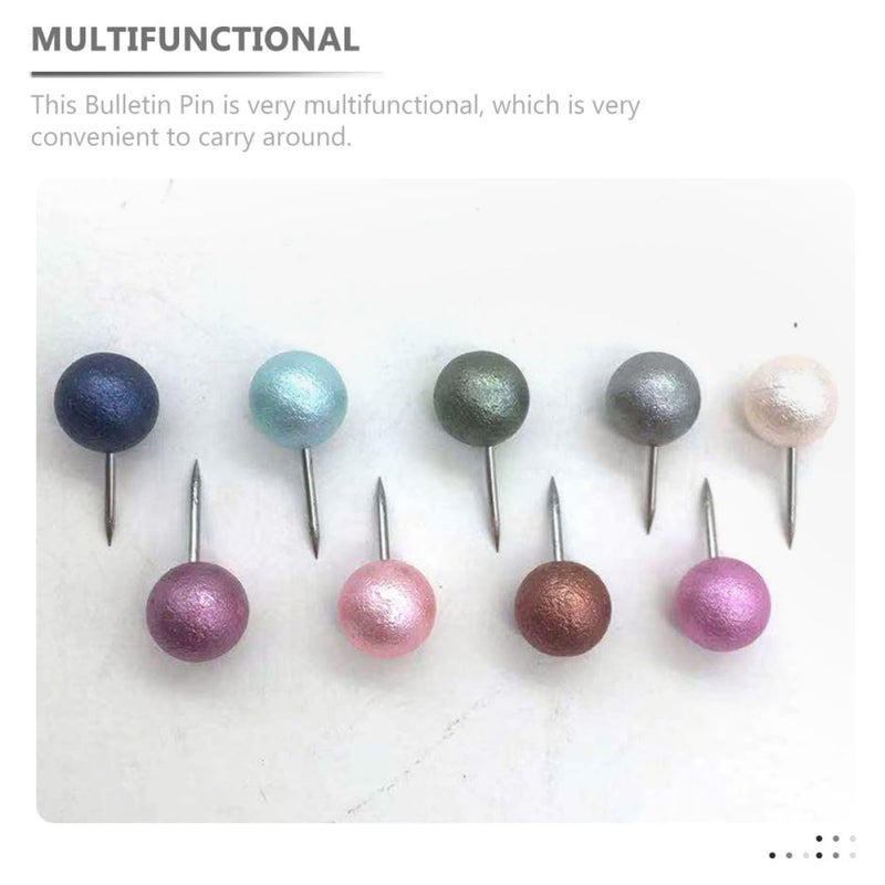 Pearlized Round Head Push Pins 10mm 100pcs Soft Cork Board Tacks for Office and Home Organization - Image 4