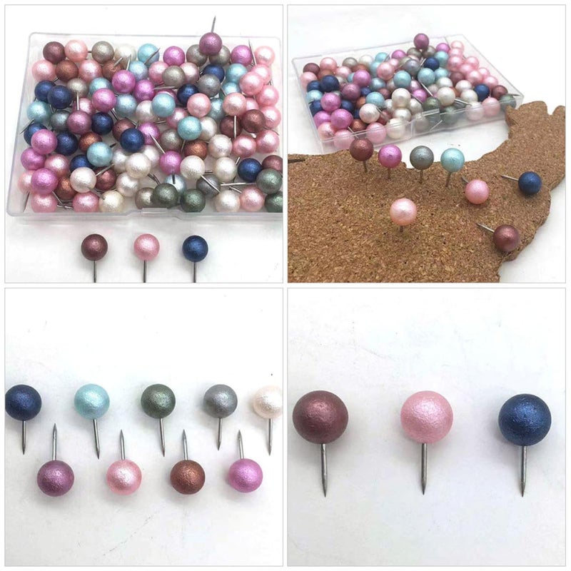 Pearlized Round Head Push Pins 10mm 100pcs Soft Cork Board Tacks for Office and Home Organization - Image 5