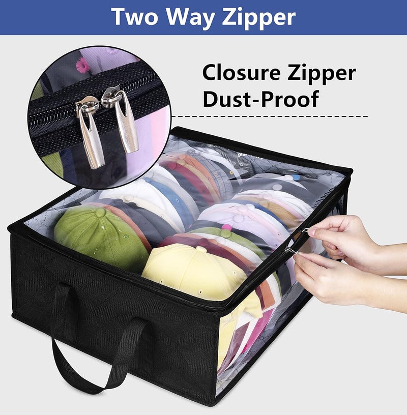 AOODA Wide Hat Storage for Baseball Caps, Large Capacity Hat Organizer for Closet Cap Holder Holds up to 40 Snapbacks, Black - Image 5