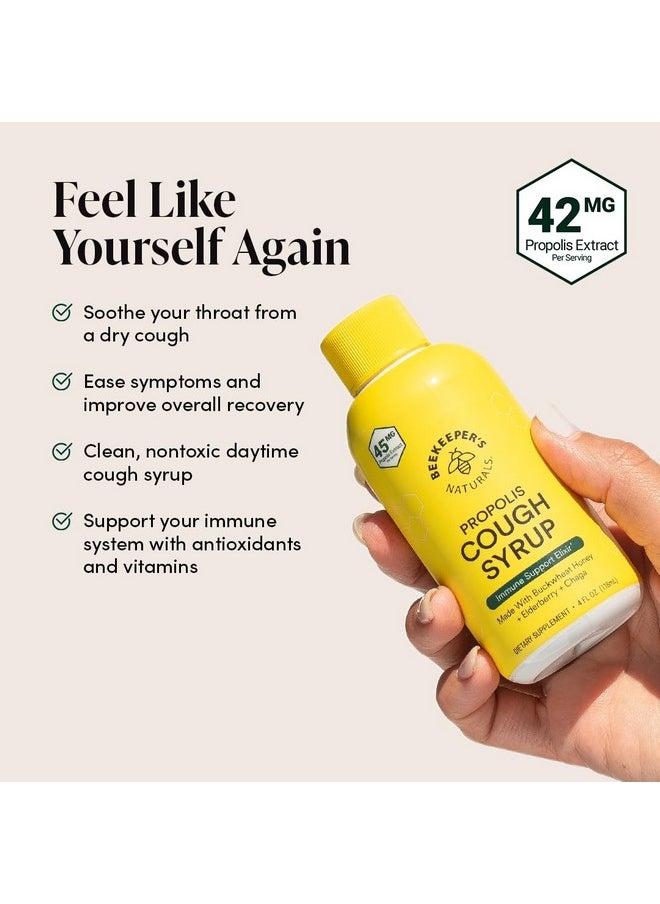 Beekeeper's Naturals Beekeeper's Naturals Propolis Honey Cough Syrup Daytime for Adults Elderberry, Bee Propolis, Buckwheat Honey - Immune Support & Throat Soothing, 4 oz  - Image 4