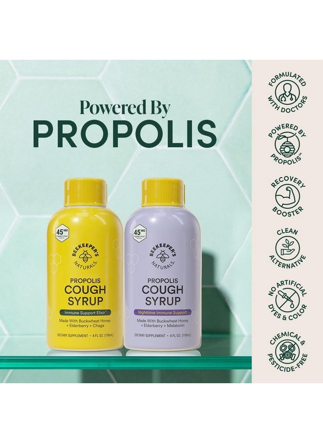 Beekeeper's Naturals Beekeeper's Naturals Propolis Honey Cough Syrup Daytime for Adults Elderberry, Bee Propolis, Buckwheat Honey - Immune Support & Throat Soothing, 4 oz  - Image 2