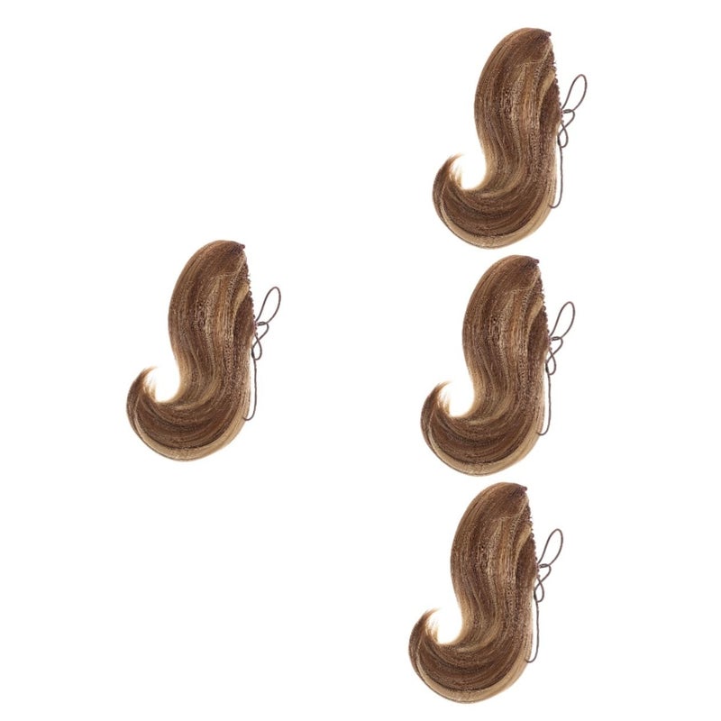 DOITOOL 4pcs Elegant Claw Clip Ponytail Extension Synthetic Hair Wavy Wig for Women Girls - Image 1