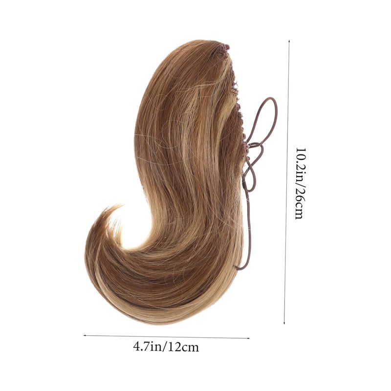 DOITOOL 4pcs Elegant Claw Clip Ponytail Extension Synthetic Hair Wavy Wig for Women Girls - Image 5