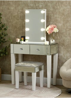 VANITY LIVING VANITY LIVING Dressing Table - Two Mirrored Drawers  - Image 5