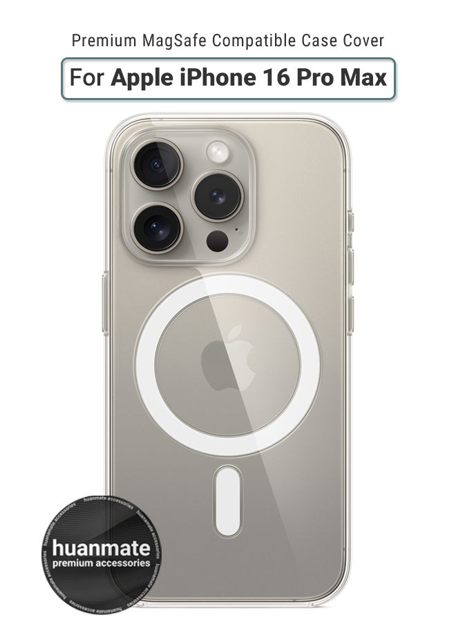 huanmate - iPhone 16 Pro Max MagSafe Clear Case -【Anti-Yellowing】【High-Grade Strong Magnets】Ultra Slim Crystal Clear, Wireless Charging Compatible Cover for Apple iPhone 16 Pro Max - Image 1