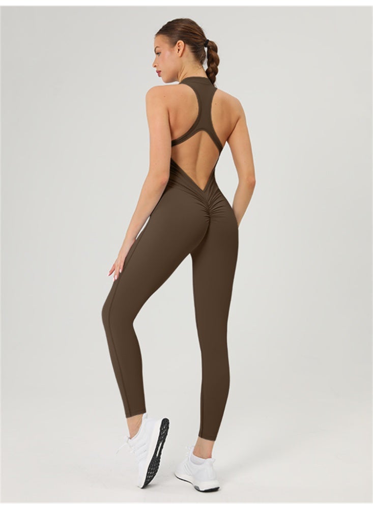 عام زيبر الرياضة حللا المرأة عارية الذراعين اليوغا داخلية قطعة واحدة دعوى - Image 3