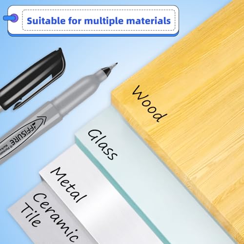 Affisure Permanent Markers Ultra Fine PointBlack100 Count 04mm Fine tippermanent marker set quick drywaterproof fading resists durablemarks on paper glass ceramic plasticwood rock metal - Image 3