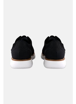 Algspar Men Brand Logo Lace Up Causal Shoes, Black  - Image 2