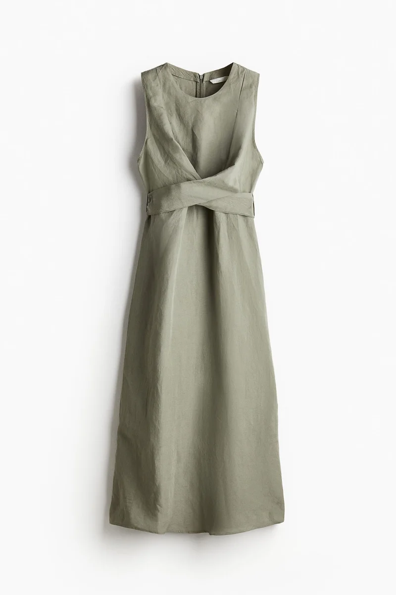 H&M Knotted Waist Midi Dress