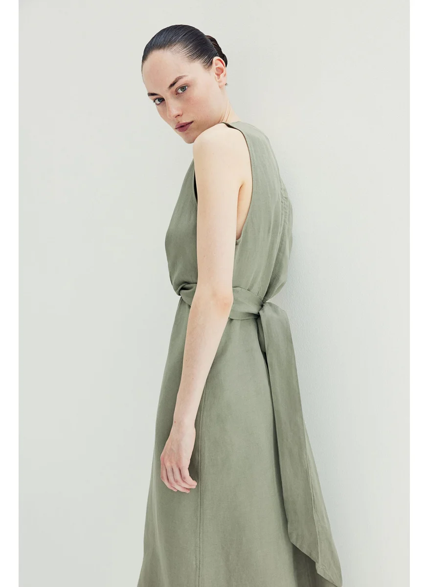 H&M Mama Linen-Blend Nursing Dress