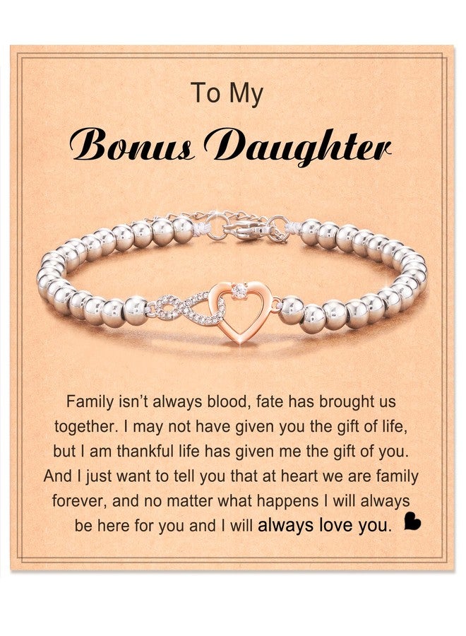 Shonyin Bonus Daughter Gifts from Stepmom Stepdad Unique, bracelet for Unbiological Step Bonus Daughter Stepdaughter Valentines Easter Mothers Day Christmas Gift - Image 1