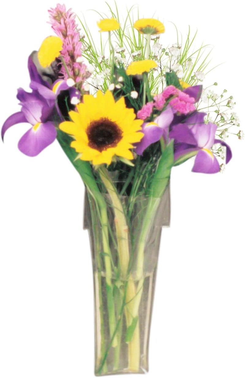 Gadjit Vinyl Window Vase Shaped Like a Flower Pot  Suctions to Windows and Mirrors Holds Bouquet of Flower Stems and Water Clear Flexible Vinyl - Image 1