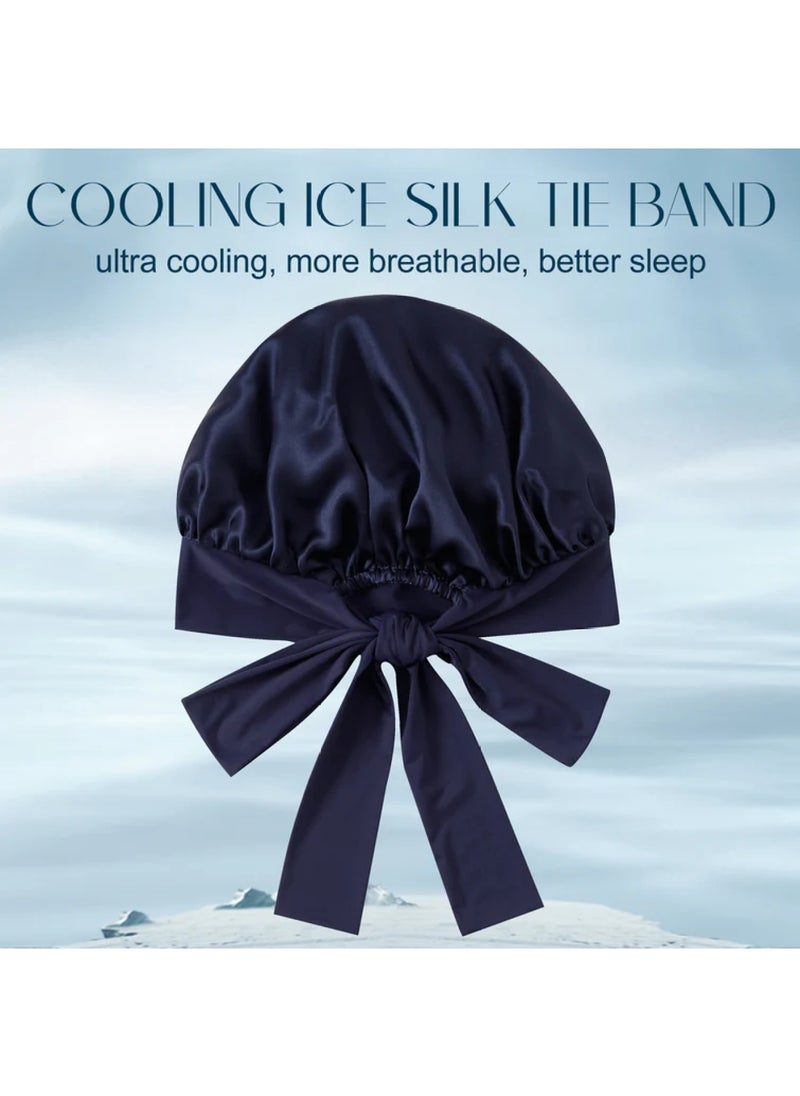 ZIMASILK 19 Momme Silk Sleep Cap with Ice Silk Band  - Image 3
