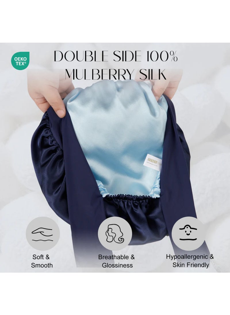ZIMASILK 19 Momme Silk Sleep Cap with Ice Silk Band  - Image 2