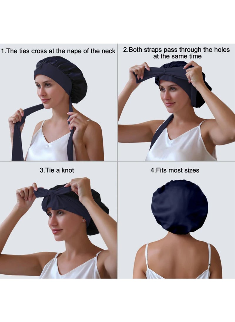 ZIMASILK 19 Momme Silk Sleep Cap with Ice Silk Band  - Image 5