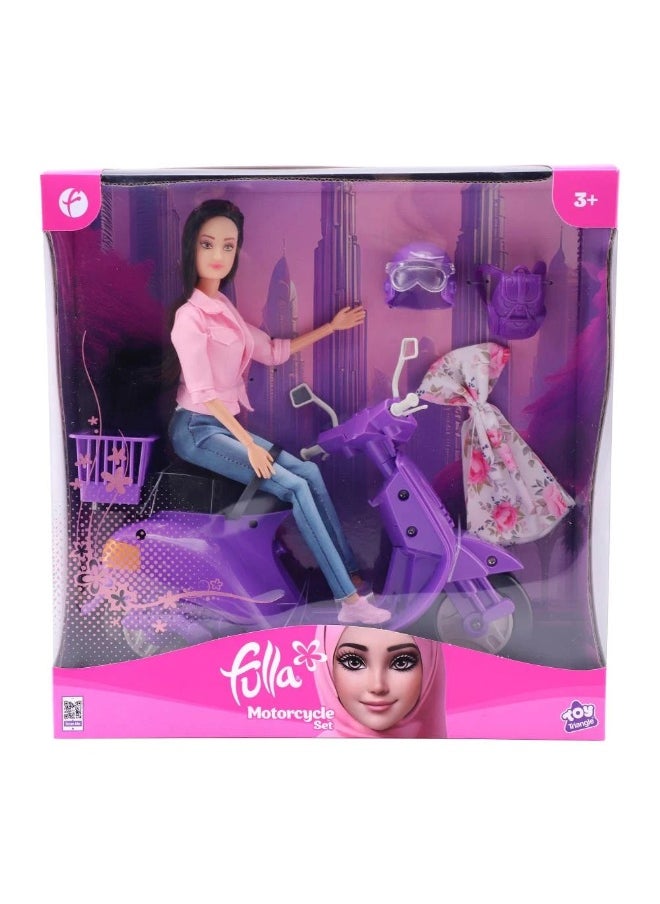 Fulla Fulla Doll with Purple Motorbike Playset (30 cm)  - Image 1