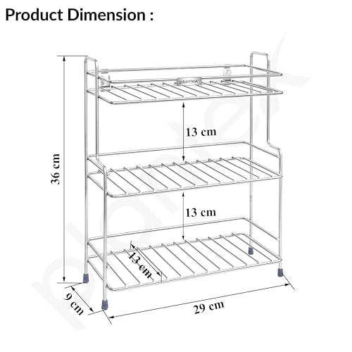 Plantex Self Adhesive Stainless Steel Bathroom Shelf/Multipurpose Organizer/Kitchen Rack and Shelf/Bathroom Stand (Chrome-Silver) - Image 4
