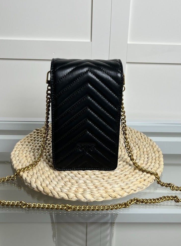 Pinko Chain Crossbody Vertical Mobile Phone Bag 18*10*7cm - Image 3