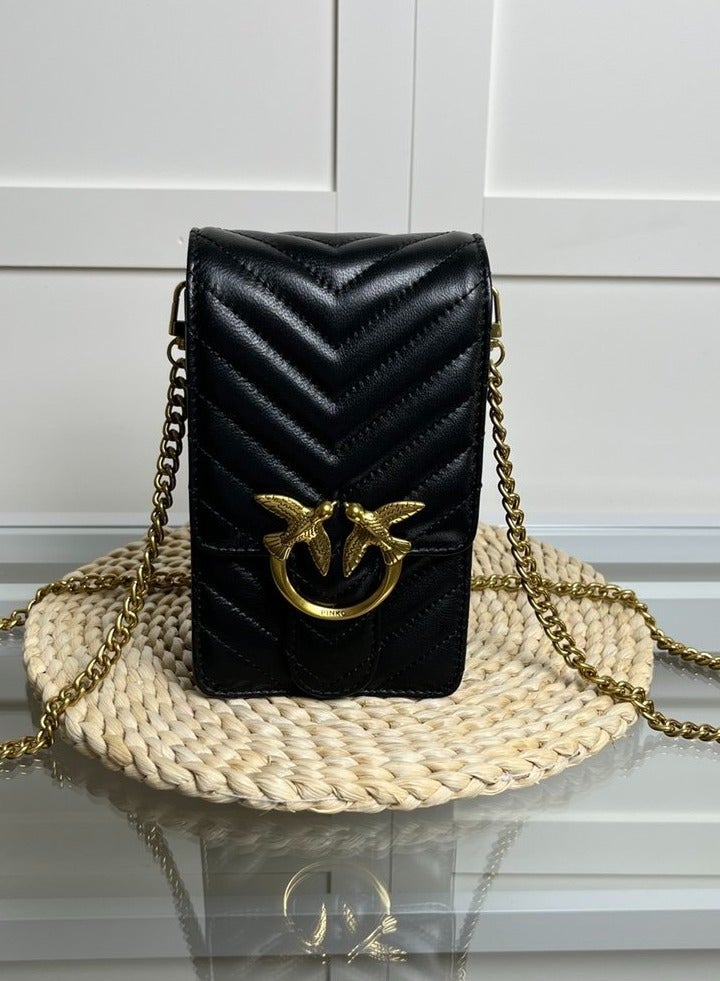 Pinko Chain Crossbody Vertical Mobile Phone Bag 18*10*7cm - Image 1