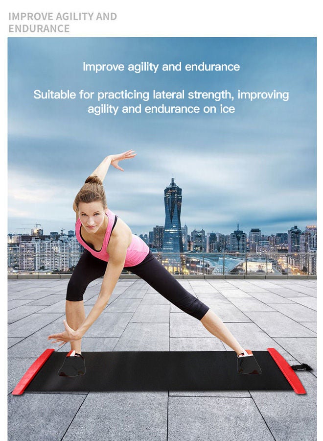 Generic Speed skating pads Roller skating training skates, balance exercises Indoor gym fitness board, ice hockey skiing short track practice pads with shoe covers 180*50cm - Image 5