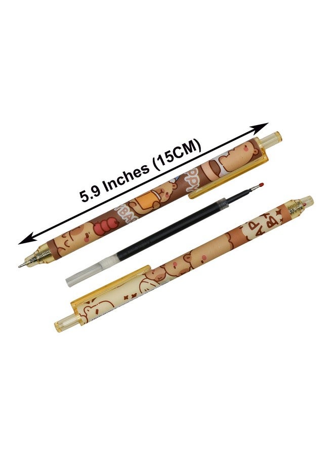 Maydahui 12 Pcs Capybara Rollerball Gel Pens Cartoon Animal Pen Retractable Priting Pens Novelty Pen Black Ink For School Party Office  - Image 2
