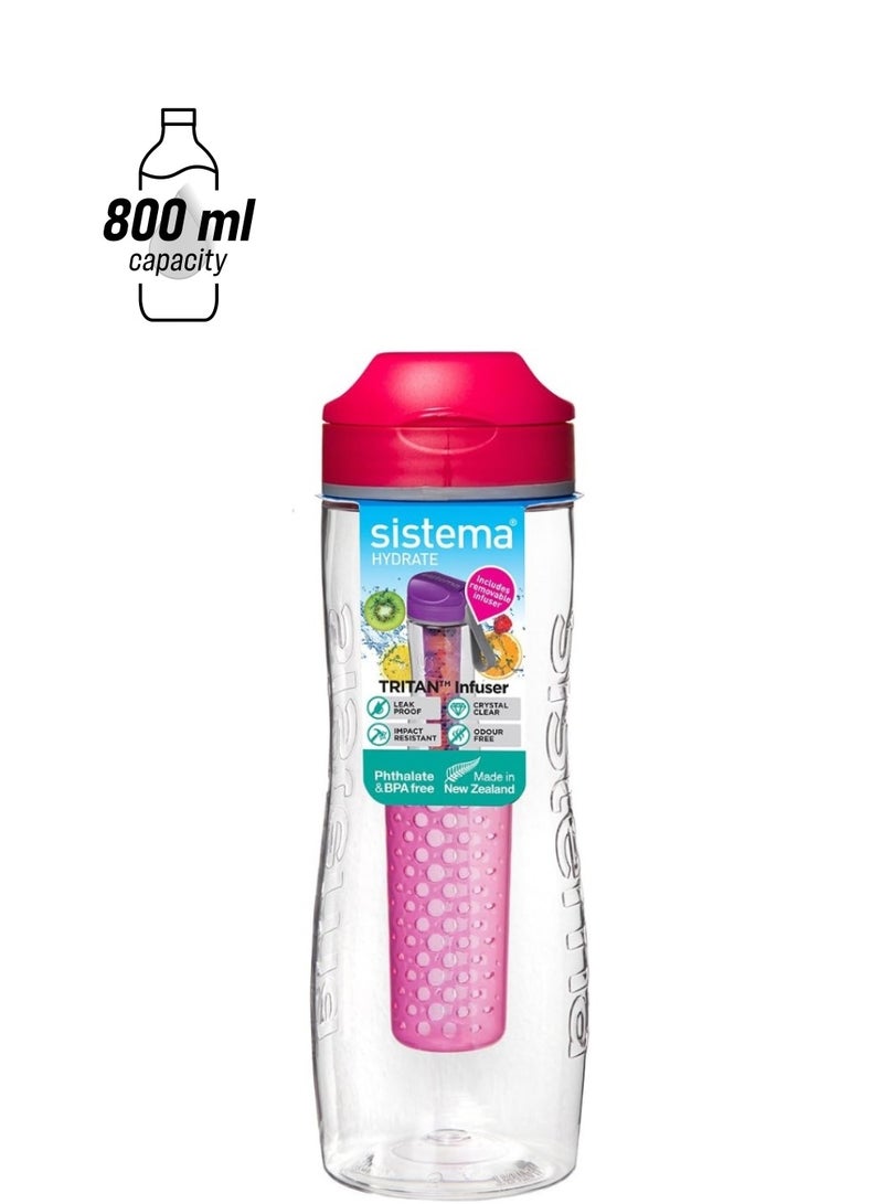 sistema زجاجة مياه/مشروبات Sistema 6603 Hydrate، 27 أونصة، وردي - Image 1