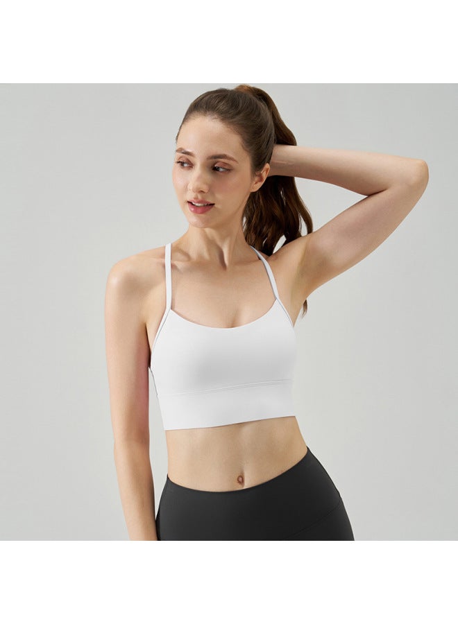 New Nude Sports Bra, Feminine And Beautiful Back, Spaghetti Straps, Outer Wear, Fitness Medium-intensity Vest-style Yoga Bra