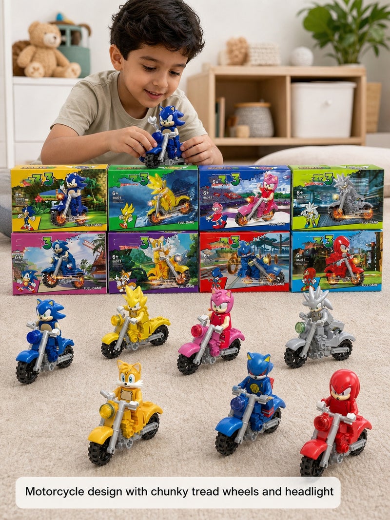 Building Block Figure Model with Motorcycle Toy - Image 4