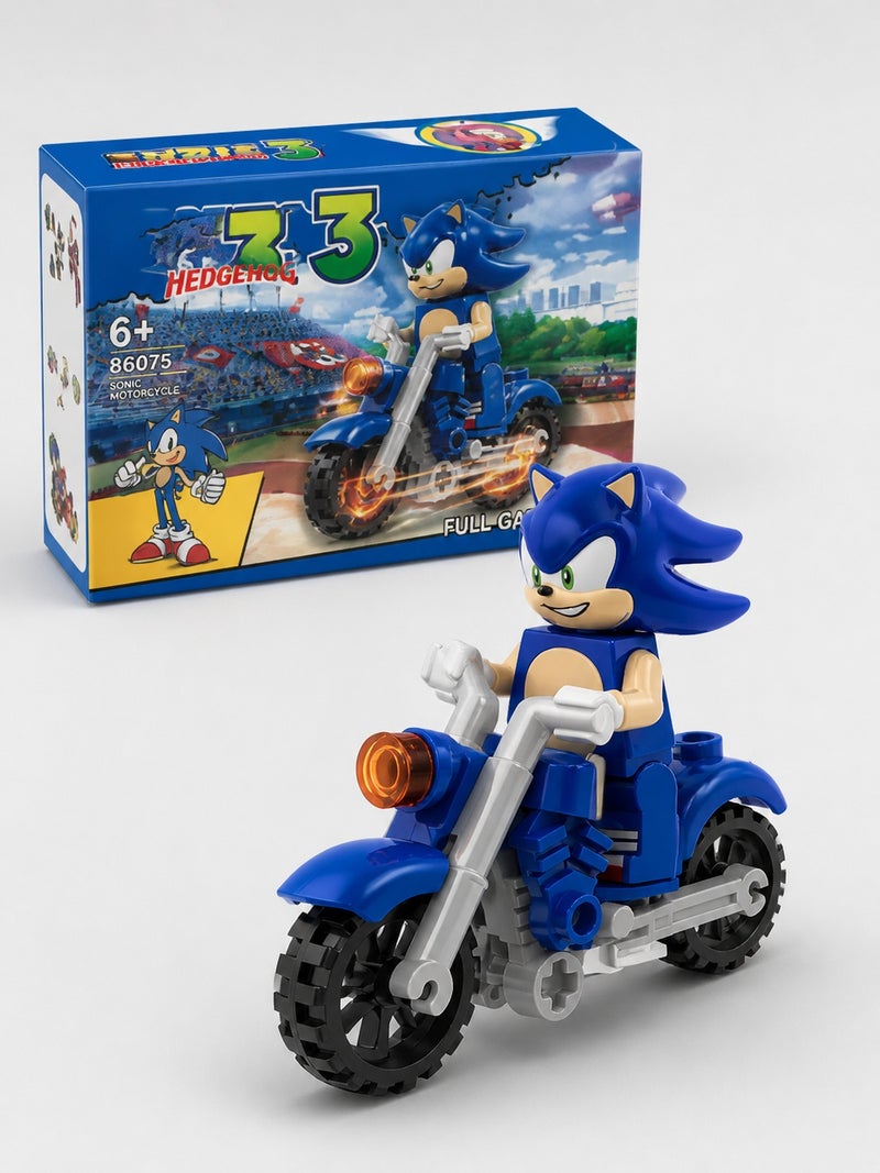 Building Block Figure Model with Motorcycle Toy - Image 1