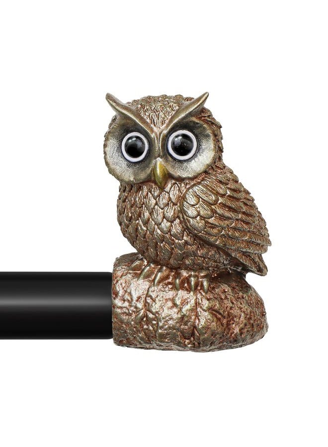Hanchao Vintage Decorative Black Curtain Rods for Windows 48 to 84 Inch Adjustable Heavy Duty 1'' Diameter Curtain Rod with Owl Finials for Bedroom Living Room Kitchen Farmhouse (36-88'') - Image 1