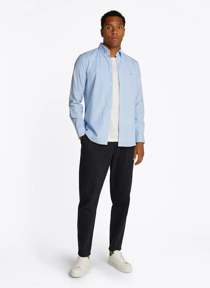 TOMMY HILFIGER Regular Fit Flex Cotton Poplin Gingham Shirt