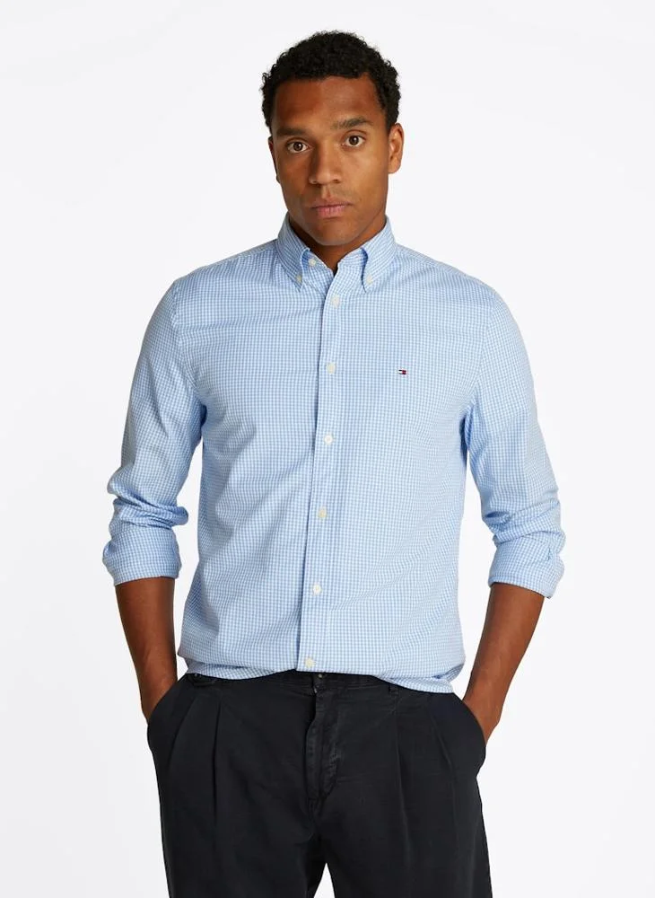 TOMMY HILFIGER Flex Poplin Gingham Regular Fit Shirt