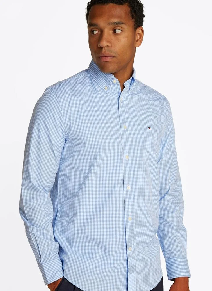 TOMMY HILFIGER Regular Fit Flex Cotton Poplin Gingham Shirt