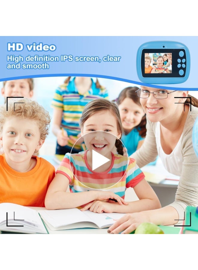 كاميرا فورية للأطفال، كاميرا رقمية فيديو 1080P عالية الدقة مع أدوات رسم إبداعية، أزرق - Image 3