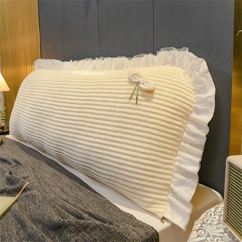 Bedside Cover Soft Bed Head Cover Washable Bedroom Headboard Cover Solid Color Headboards Dust Cover for All Kinds of Headboards Decorative,White,35.4"/90cm - Image 4