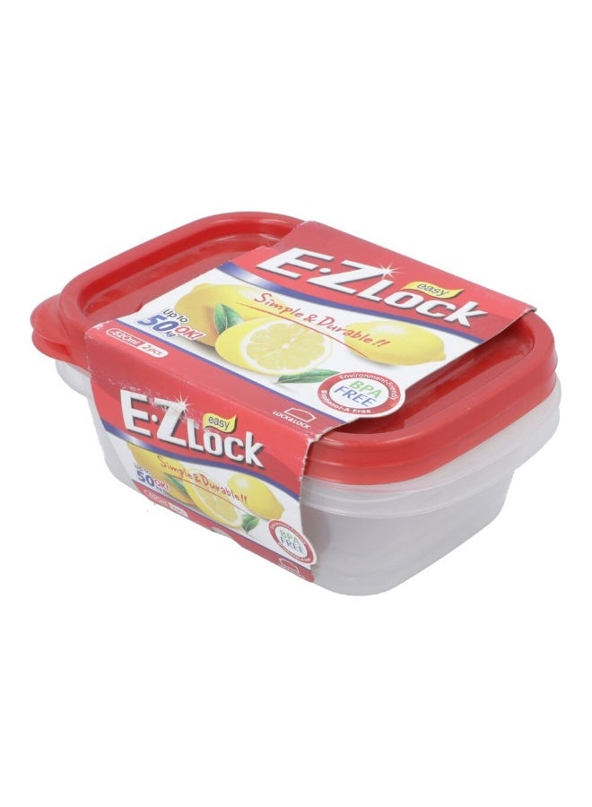 LOCK & LOCK E.Z Lock Airtight Food Storage Containers Set Bpa Free Durable Plastic Compact Design 520 ML 2 Pcs Pack - Image 5